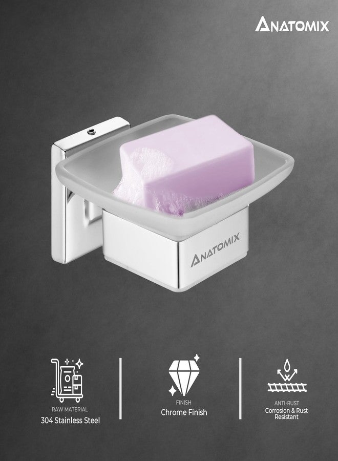 ANATOMIX 304 Grade Stainless Steel Soap Holder for Bathroom/Soap Case Holder Wall Mounted/Soap Dish for Washbasin/Soap Tray Stand - Pack of 1 (Chrome) - Image 2